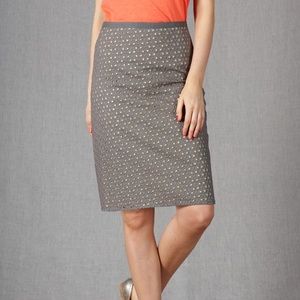 Boden Citrine and Gray Overlay Pencil Skirt Sz 12